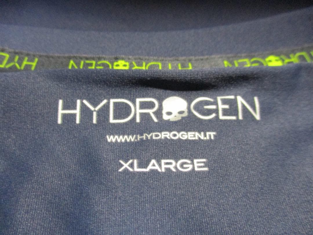 【ハイドロゲン・テニス】マルチアイコン・テックＴシャツ★XL★ネイビー×イエロー