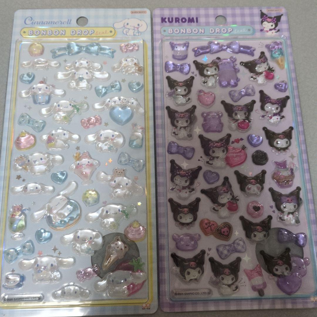 【正規品】サンリオ　大サイズ　第二弾　ボンボンドロップシール　8枚　コンビニ不可