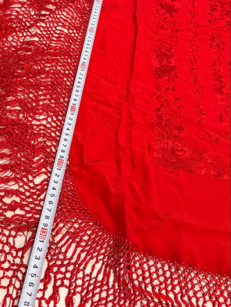 本場スペイン製 フラメンコ用 マントン・デ・マニラ（シルク100%・総刺繍）