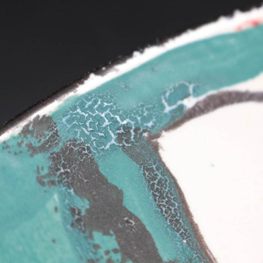 Anna Van Borselen 手描き プレート 飾皿 陶器 サイン在り