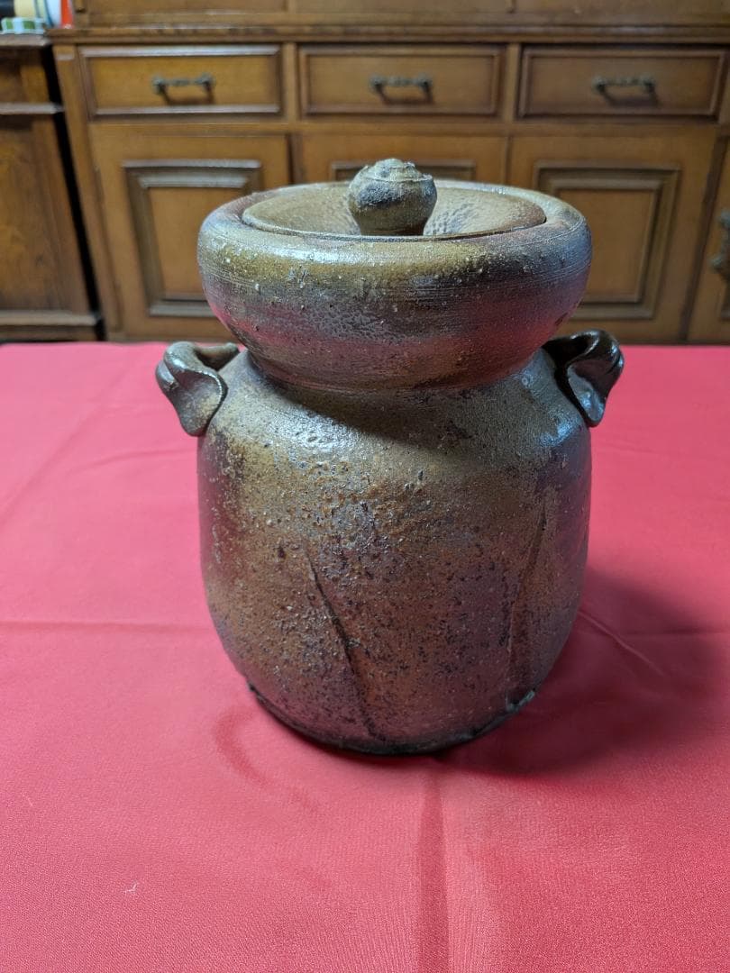 備前焼　芳山作　水指