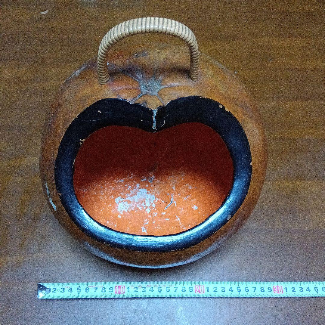 骨董 瓢炭斗 ふくべ細工 炭入れ 炭斗