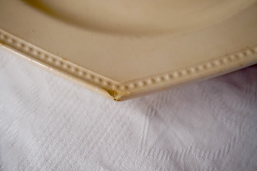 フランス アンティーク クレイユモントロー オクトゴナルプレート 陶器 平皿⑤