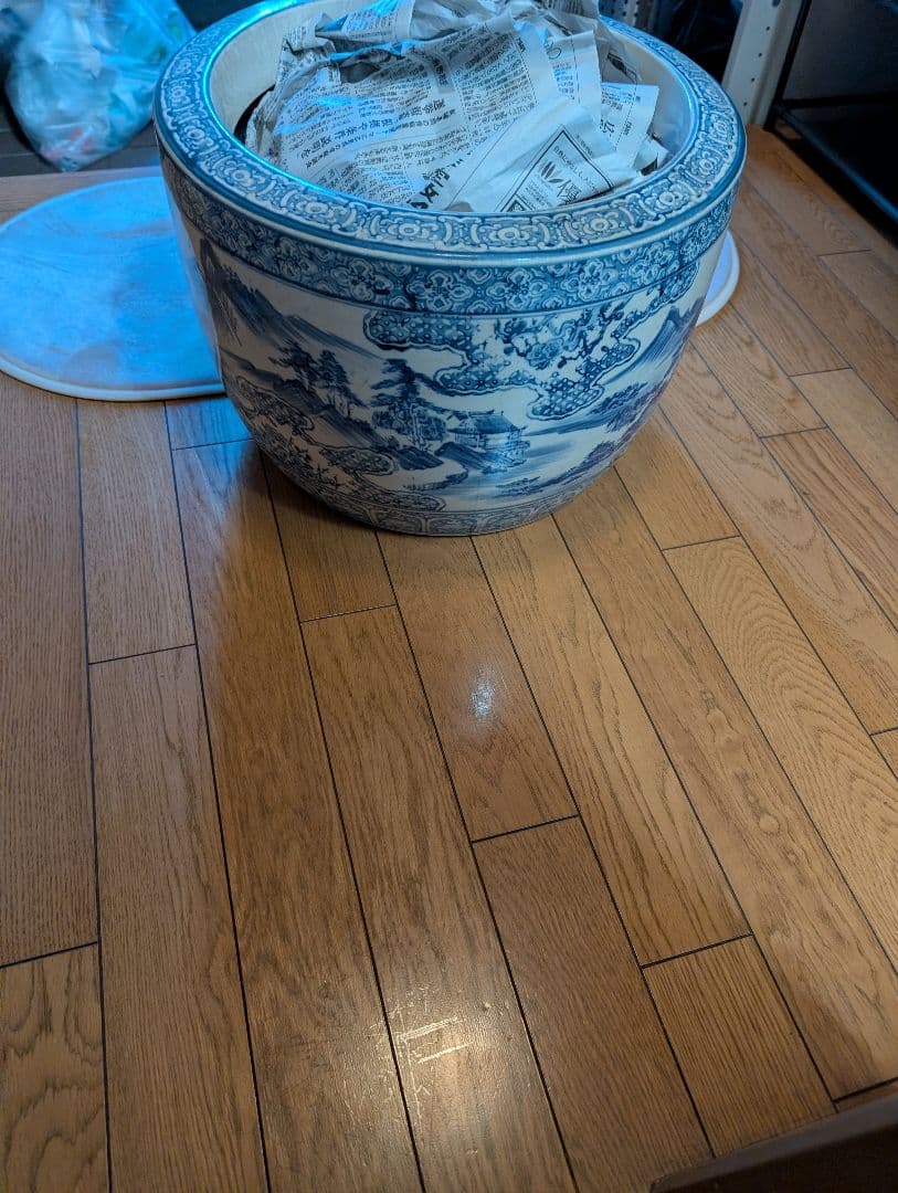 時代物古伊万里火鉢青白磁火鉢 約30cm