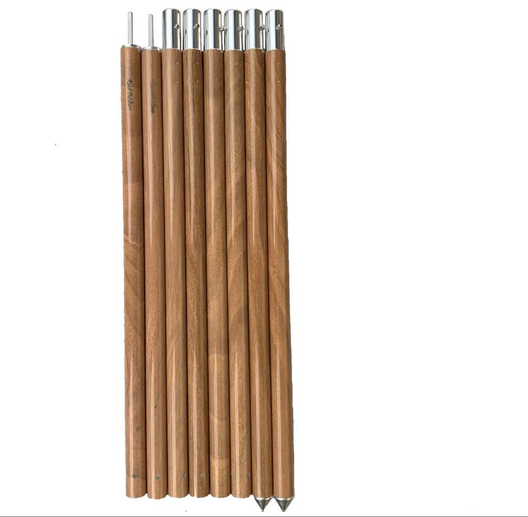 Roast Outdoors 木目調アルミポール (2本セット) 240cm