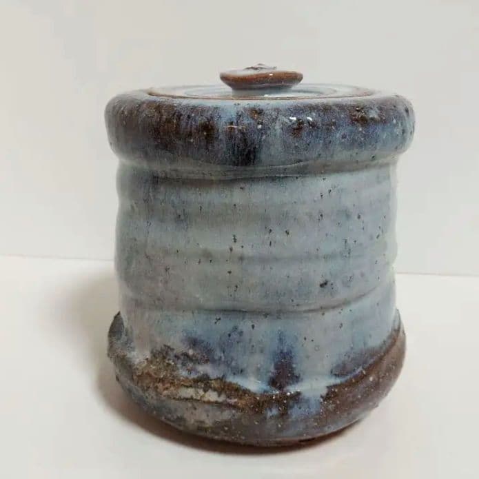 萩焼 灰被水差し 茶道具　宇田川聖谷造　木箱付き