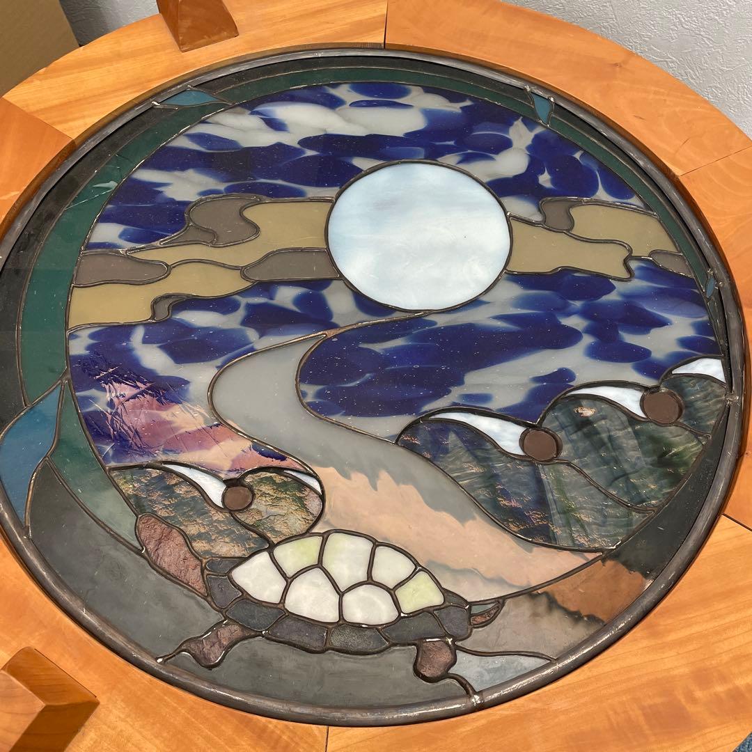 ステンドグラス円形テーブル