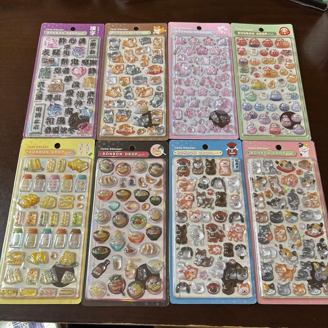 和柄　ボンボンドロップシール　8点セット