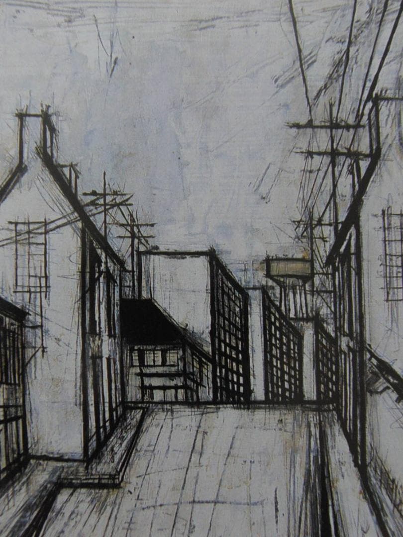 ベルナール・ビュッフェ「Paysage de banlieue」希少画集の額装画