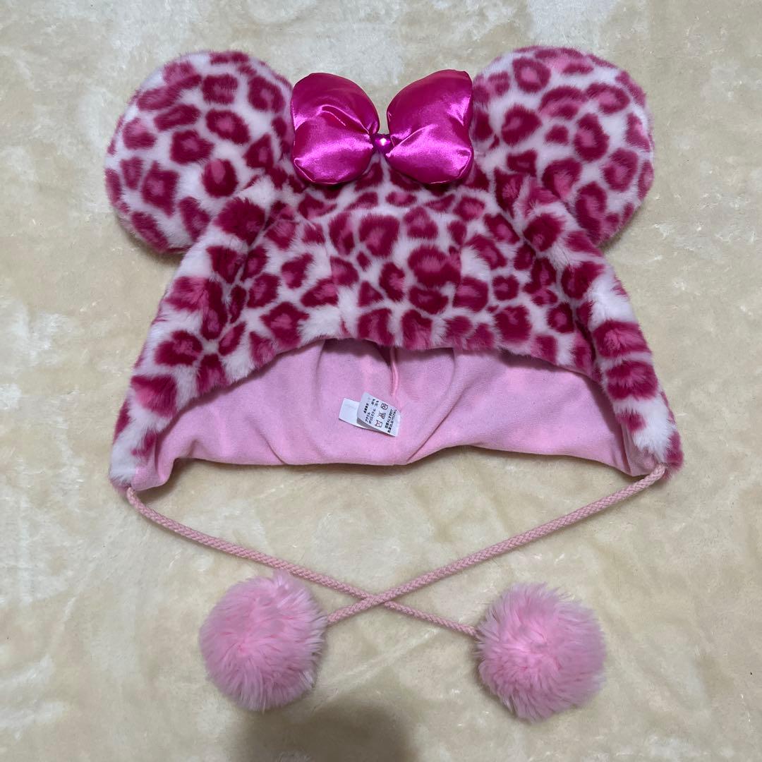 ディズニー　ファンキャップ　ミニー　ヒョウ柄