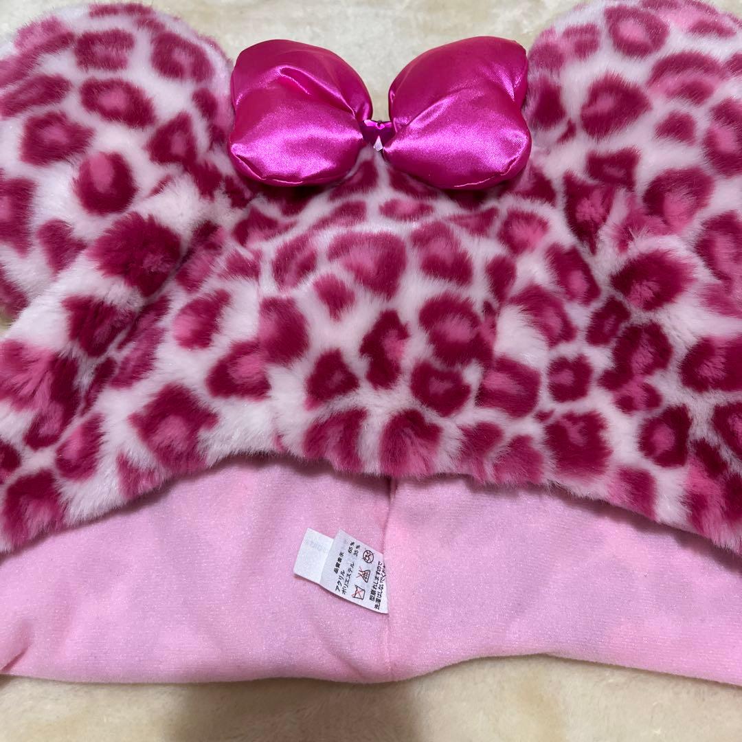 ディズニー　ファンキャップ　ミニー　ヒョウ柄