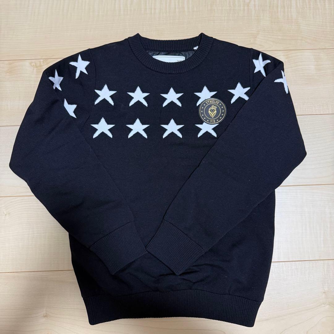 【美品】V12ゴルフレディース クールネックセーター 防風裏地付