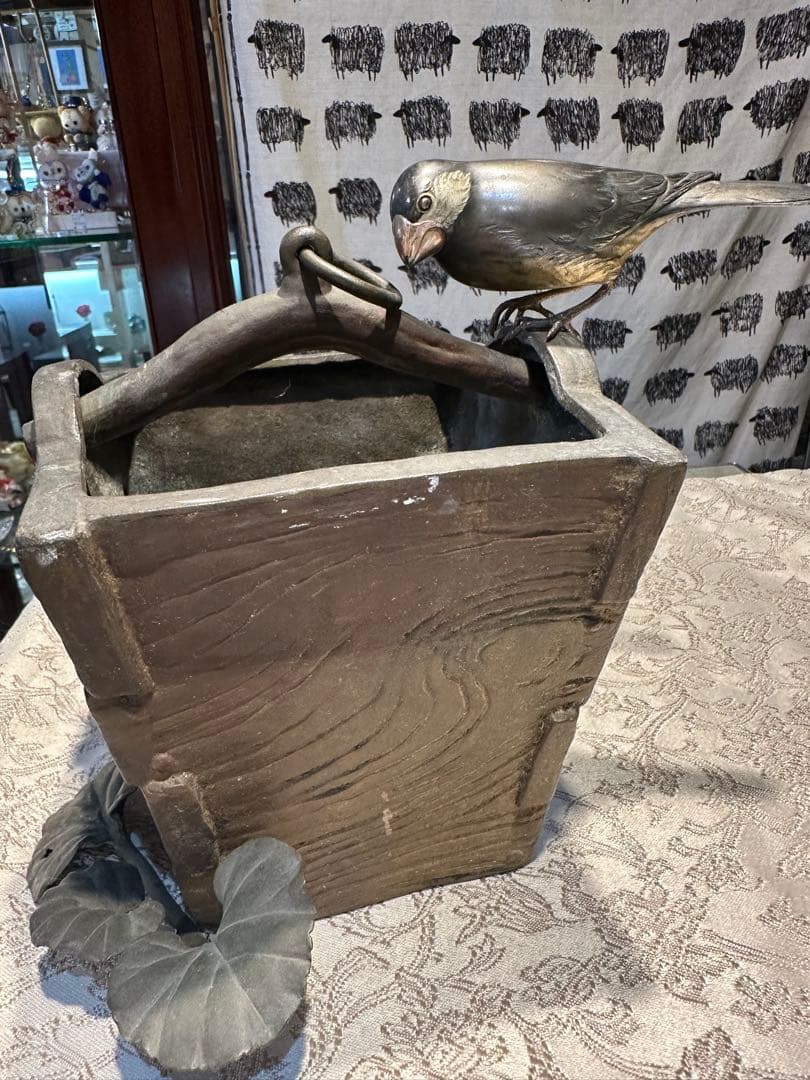 金工師　岩瀬清風　花器　花入　文鳥