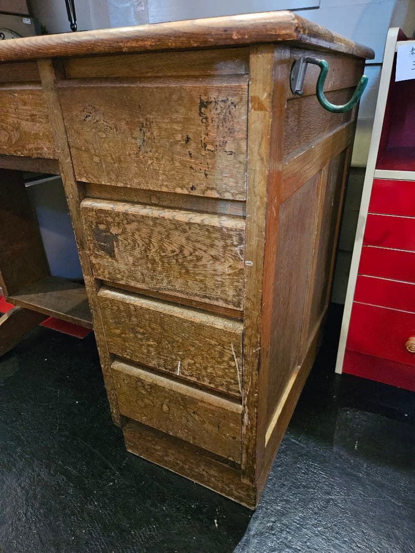 デスク　机　学習机　引き出し　テーブル　作業台　木製　昭和レトロ　アンティーク