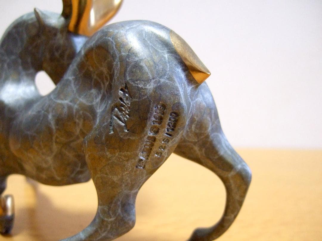 ガゼル 鹿 真鍮 置物 在銘 / ブロンズ アート
