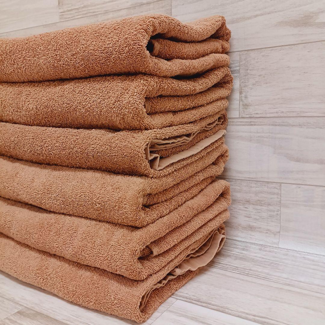 プロ仕様、業務用バスタオル 1200匁ライトブラウン60枚セット！！