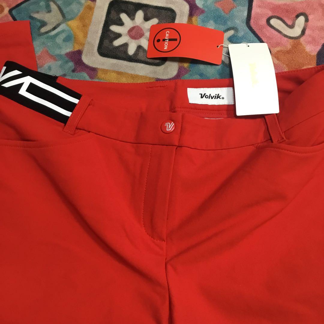 タグ付け☆ レディース ゴルフパンツ レッド　サイズM