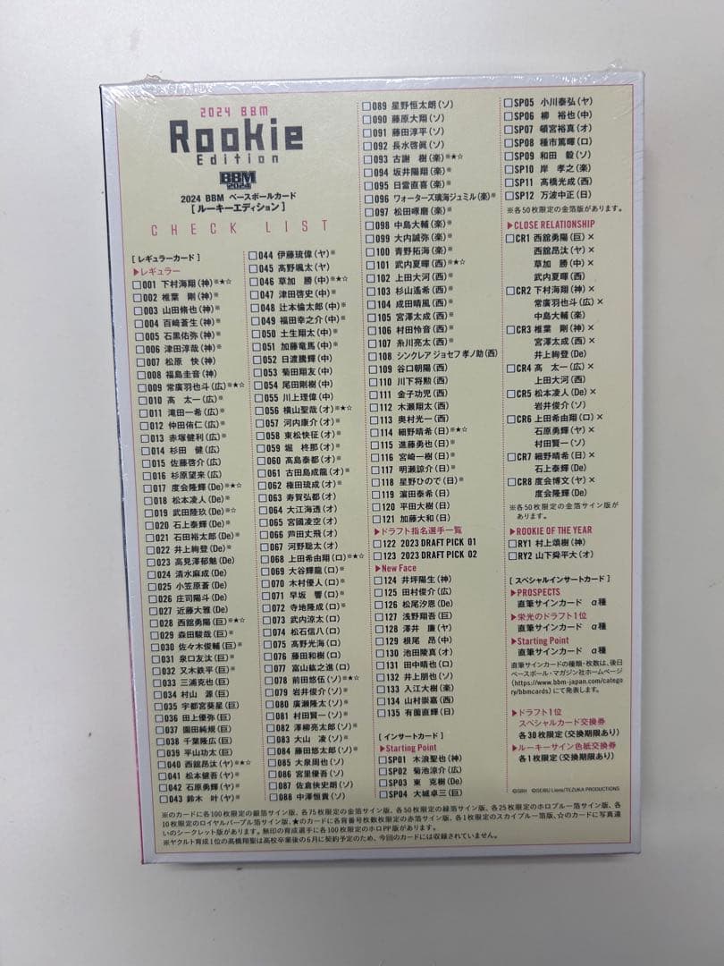 BBM2024ルーキーエディション未開封BOX