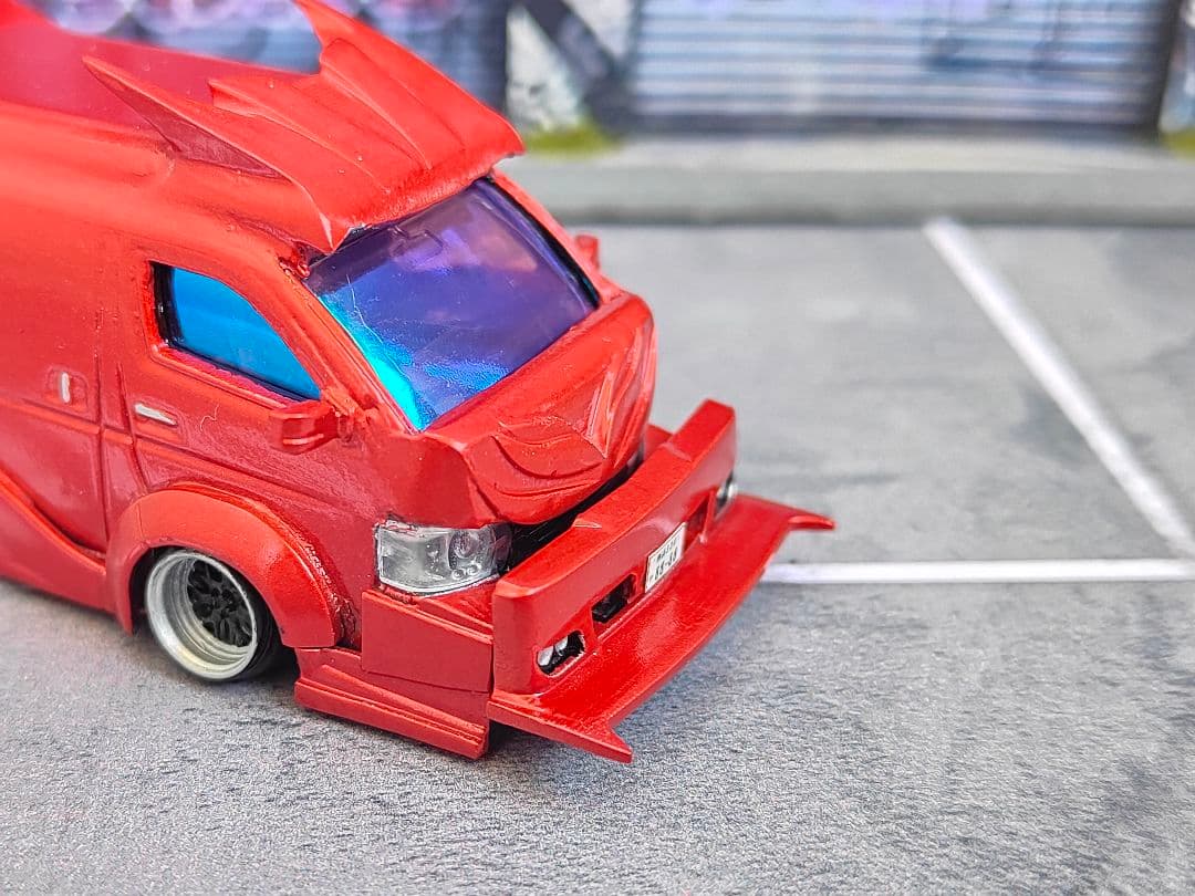 トミカ改造 ハイエース バニング フルエアロ深リム購入者以外いいね❌