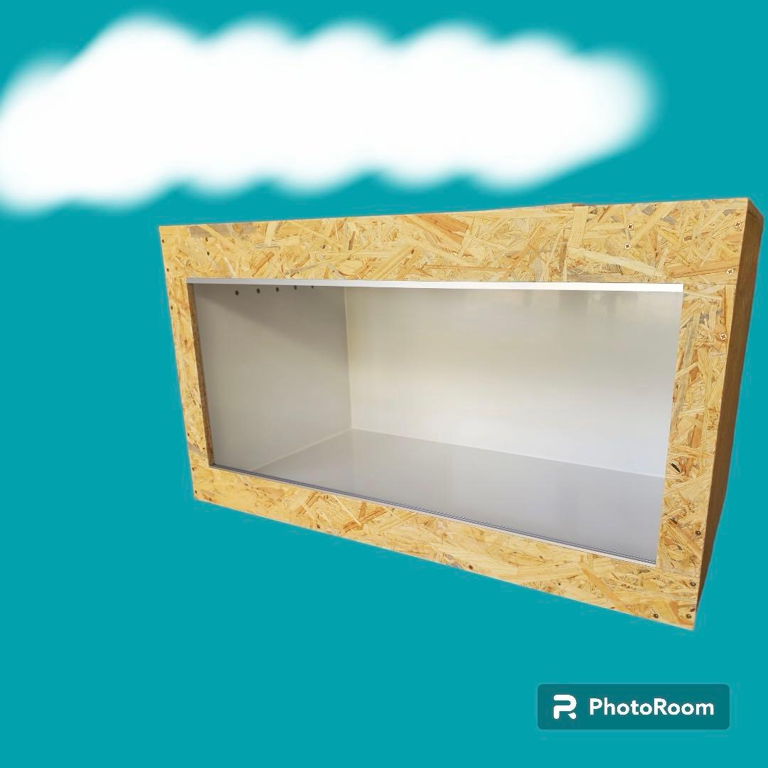 【特注】110×40×50 6面白アルミ複合板貼り　金網② ストッパー