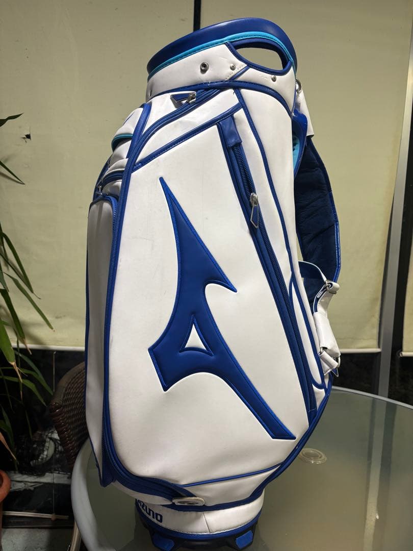Mizuno ツアーモデルゴルフキャディバッグ ホワイト/ブルー