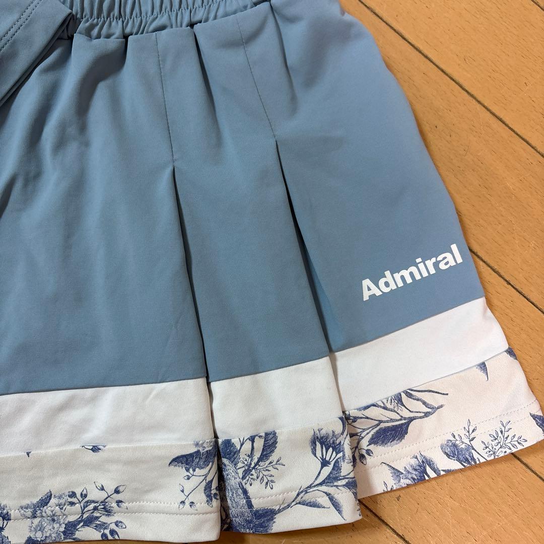 値下げAdmiral テニス　くすみブルー　長袖シャツとスコートセットアップ　S