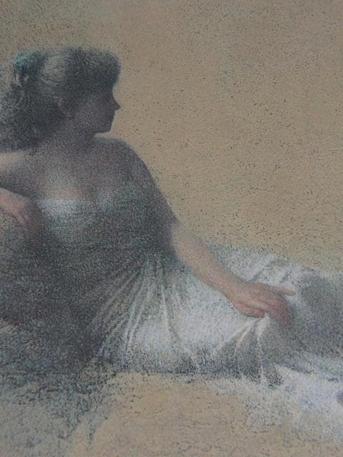 松沢茂雄、【渚の女】、希少な大判額装用画集より、美品、日本人画家