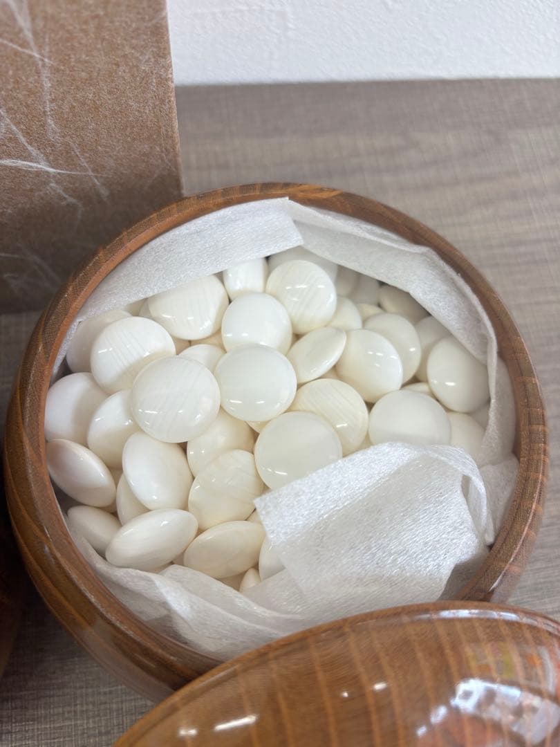 本蛤碁石 34号 183個 本那智黒 181個 厚み9.5cm 雪印 囲碁 特大