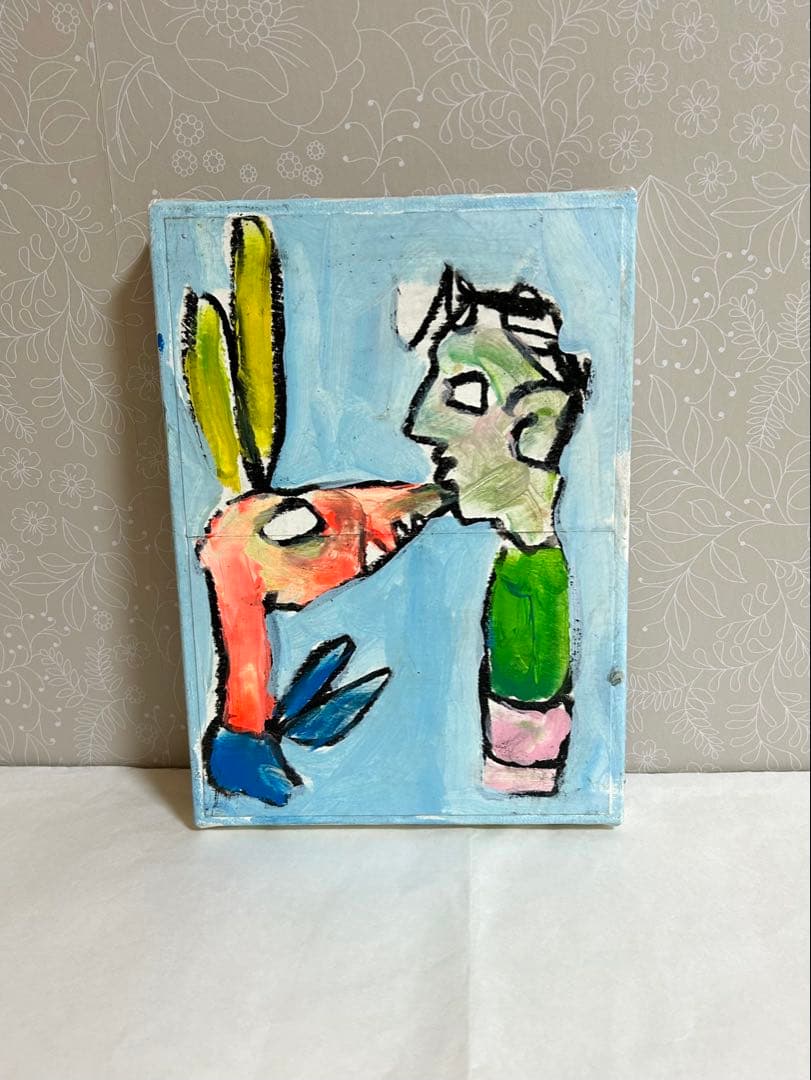 エディ・ドミニク・デュビアン　子供と怪獣　原画　キャンバスアート　エイチピーデコ