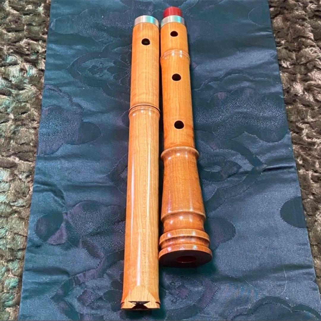 尺八 琴古流 二尺二寸管 中継ぎ 銀巻き 長尺管【音出し確認済み】