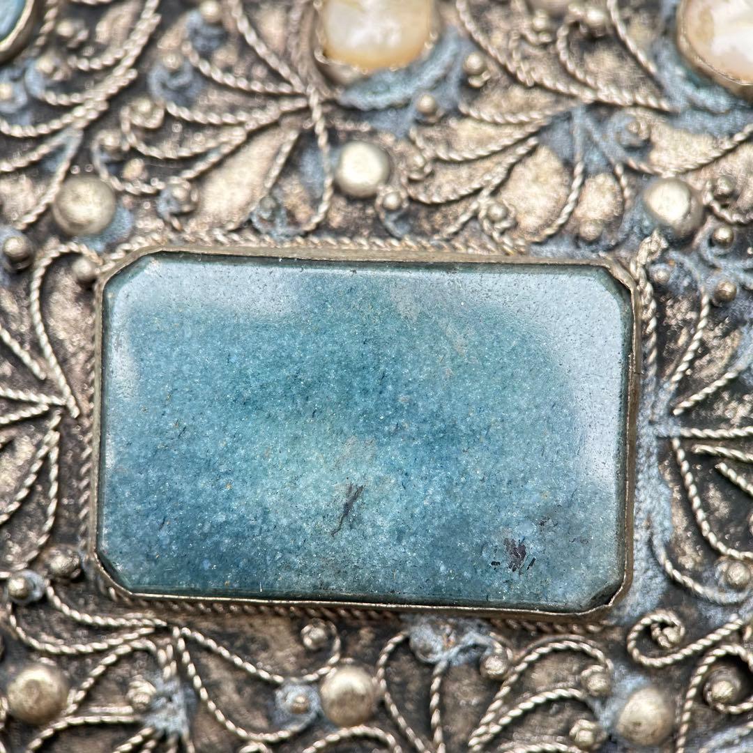 A019希少骨董外国製宝箱アンティーク高4cm幅15cm奥行10㎝現状品のみ