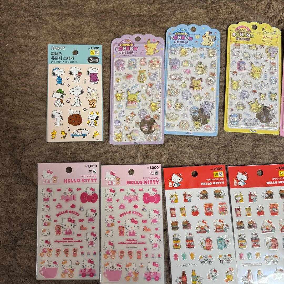 シール　サンリオ　ポケモン　セット　ぷくぷく　ボンボンシール