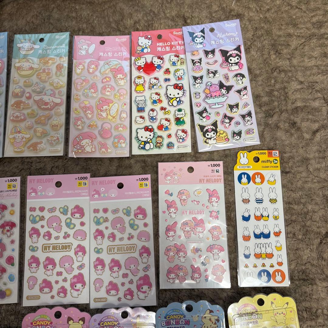 シール　サンリオ　ポケモン　セット　ぷくぷく　ボンボンシール