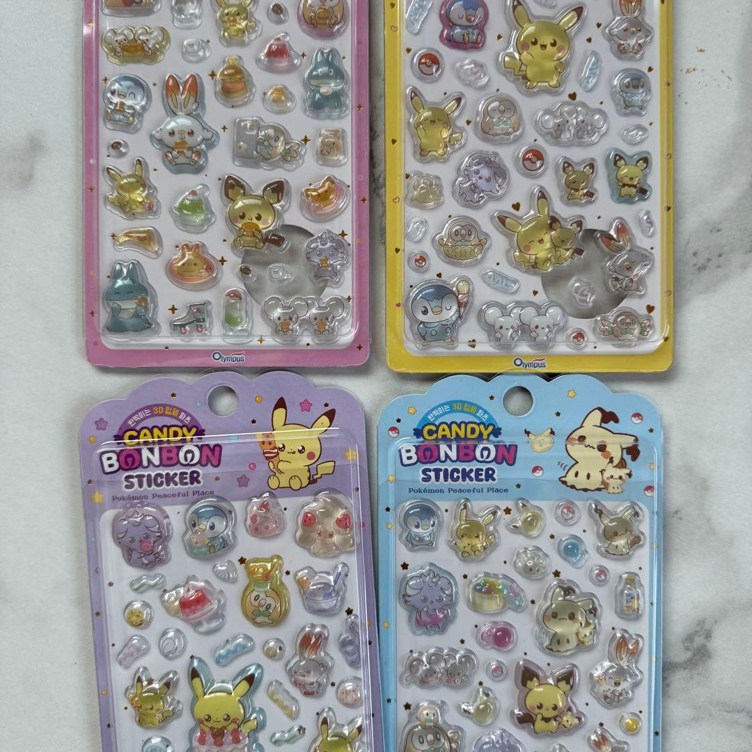 シール　サンリオ　ポケモン　セット　ぷくぷく　ボンボンシール