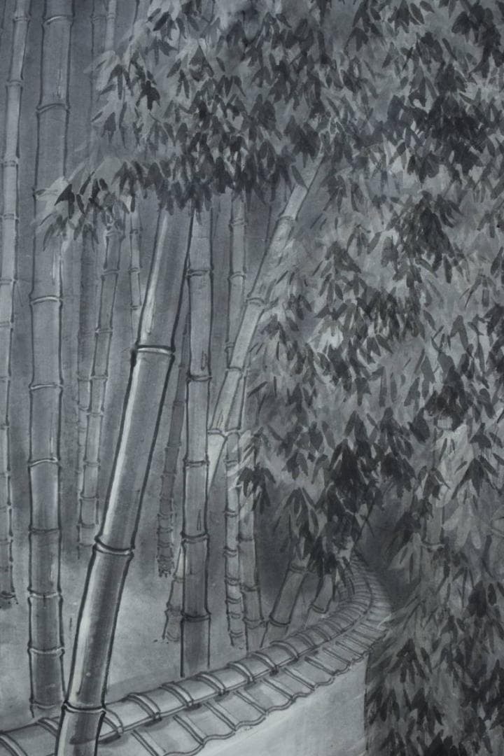 不詳/作者不詳/竹林図/山水/布袋屋掛軸HK-32