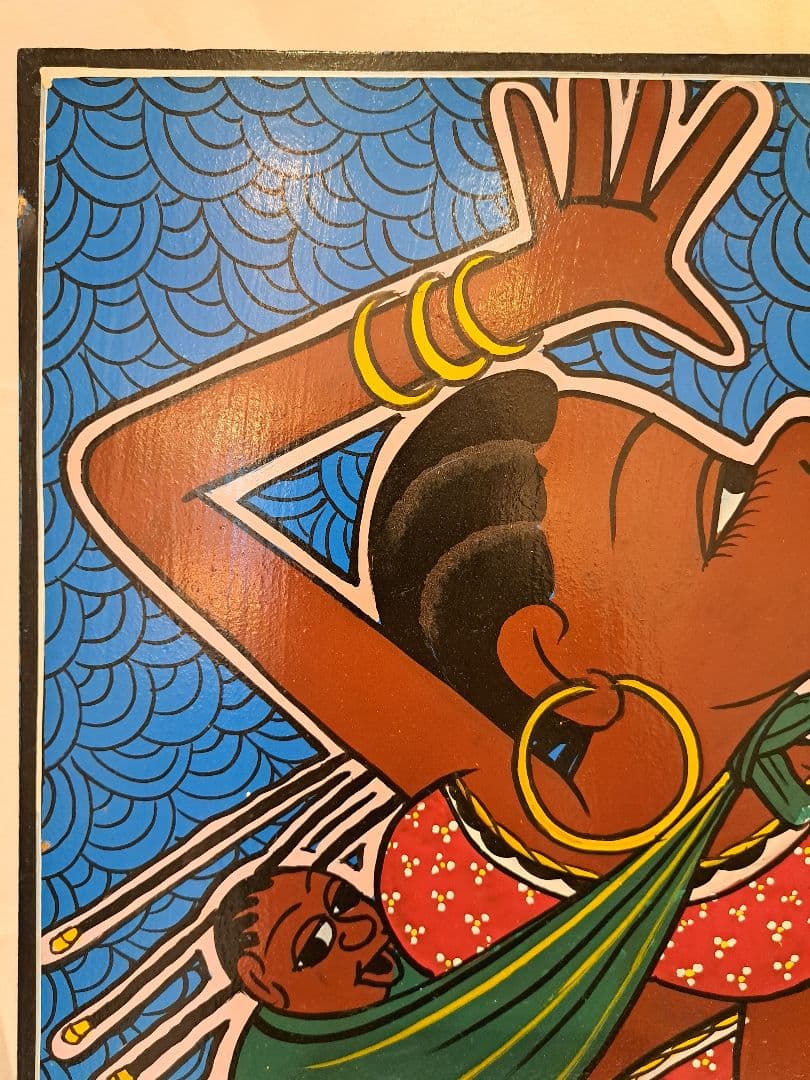 ティンガティンガ 原画 MR•MALIKITA ママアフリカ青