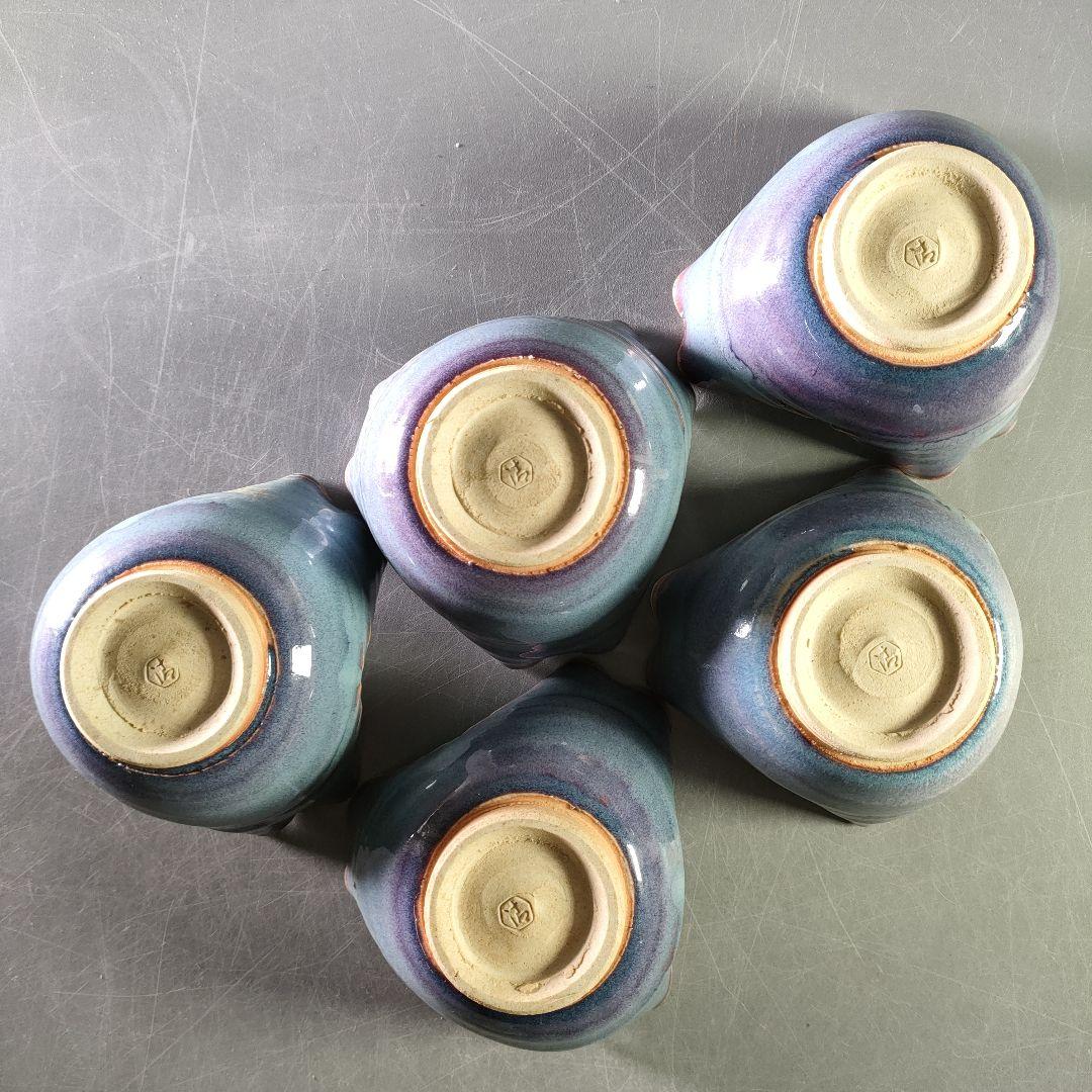 A884-6/清水六兵衛 造/紫翠釉向付/5客/盛鉢/飾皿/小鉢/