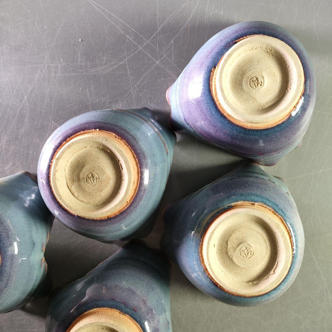 A884-6/清水六兵衛 造/紫翠釉向付/5客/盛鉢/飾皿/小鉢/