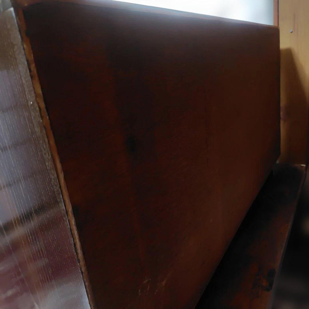 お値下げ！たのメル便【古道具】木製ガラスキャビネット 飾り棚 中型 昭和レトロ