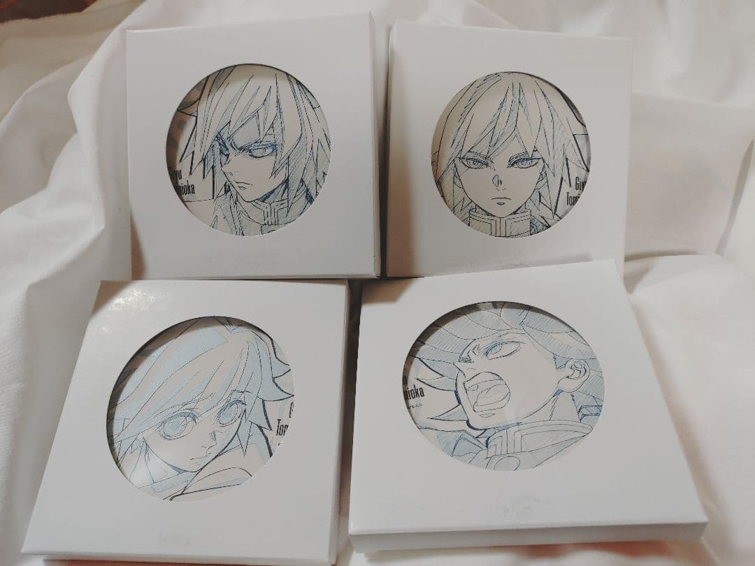 鬼滅の刃 冨岡義勇 柱カフェ 原画陶器コースター4セット