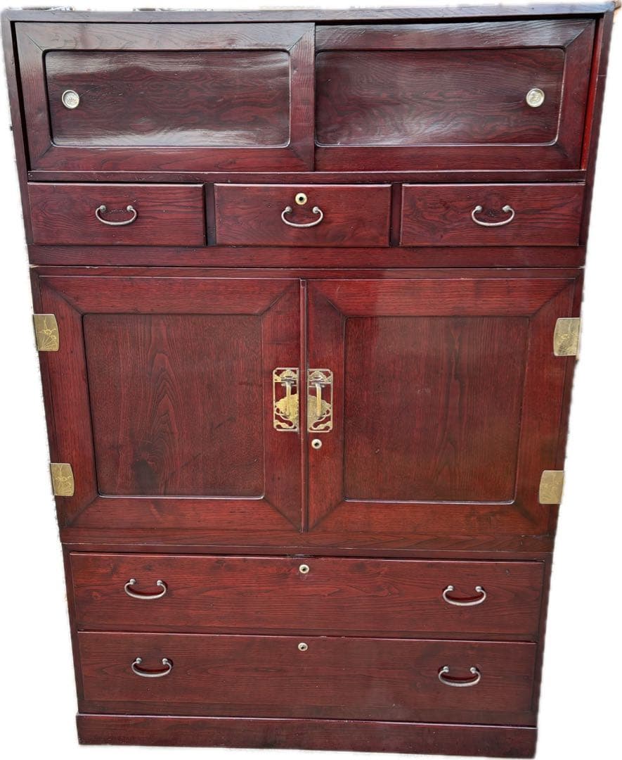 木製アンティーク箪笥 引き出し付き