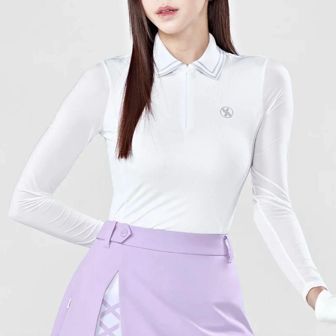 XEXYMIX フレッシュ 異素材 ハーフジップアップ ポロシャツ