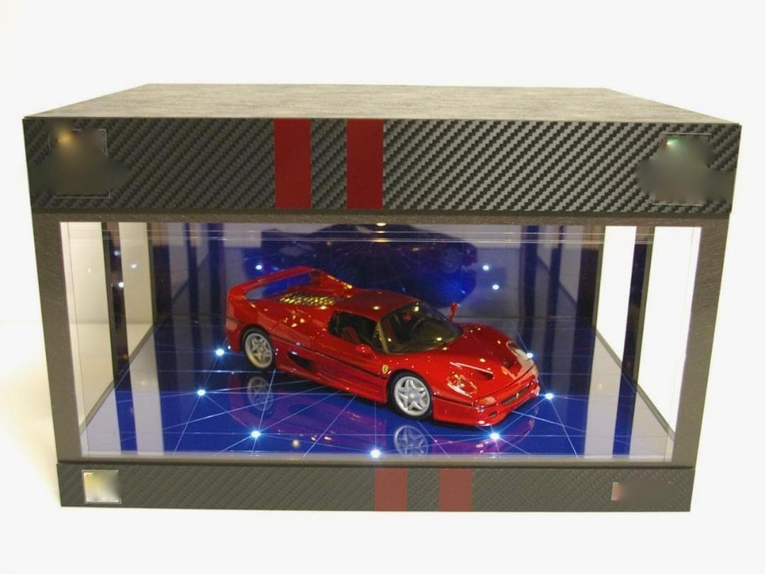 かおりこオーダー品・コバルトブルー幾何学・ディスプレーBOX/ネオジオラマ