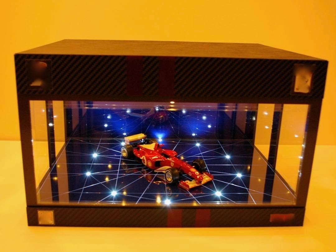 かおりこオーダー品・コバルトブルー幾何学・ディスプレーBOX/ネオジオラマ