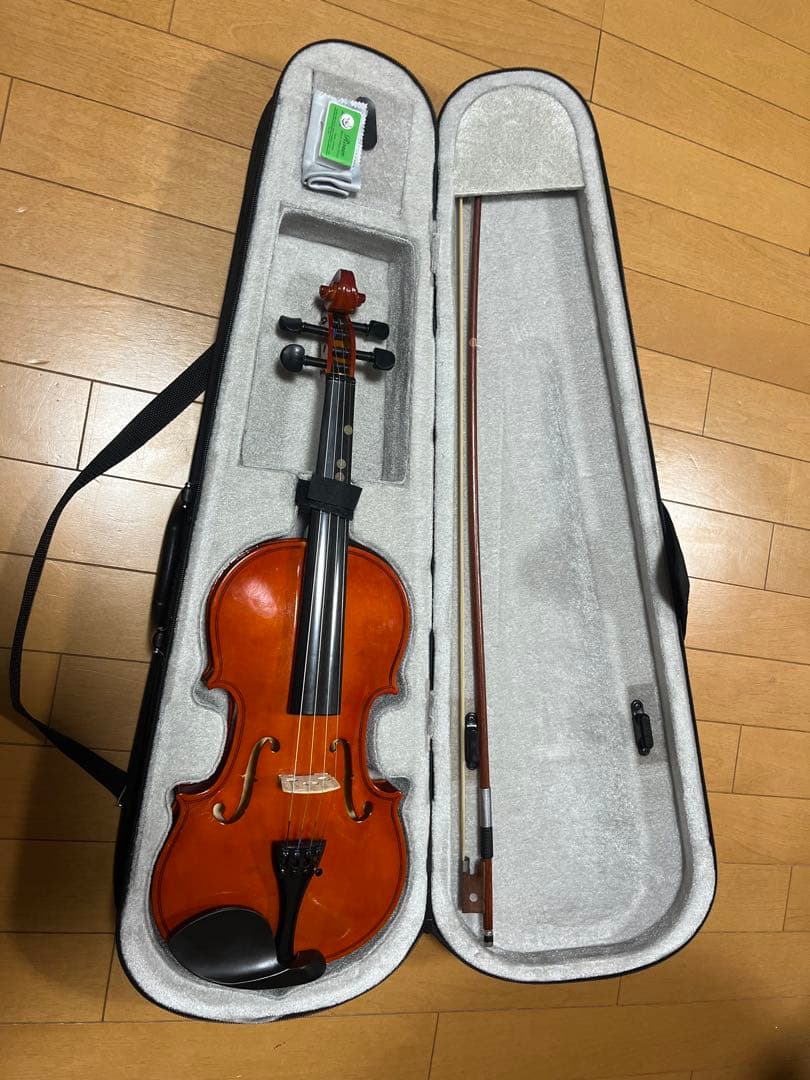 オレンジ バイオリン本体 弓 ケース付き　4/4