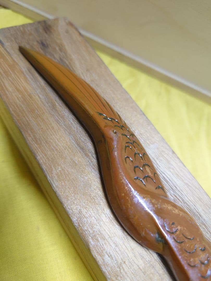 越後与板打刃物 高橋藤七 佩山作 文鎮小刀 鶴乃図