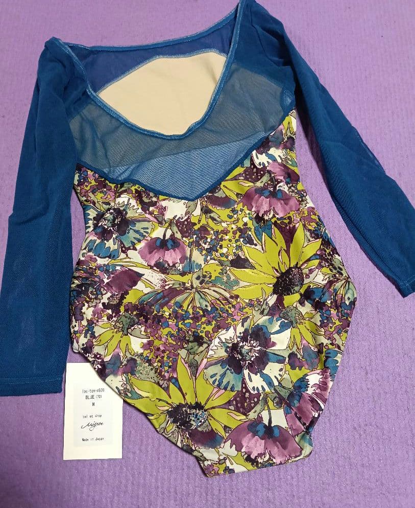 ミニヨンMignon 花柄 長袖レオタード Мサイズ