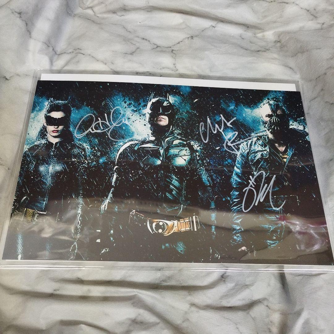 クリスチャン・ベール&トム・ハーディ&アン・ハサウェイ 直筆サイン入りフォト