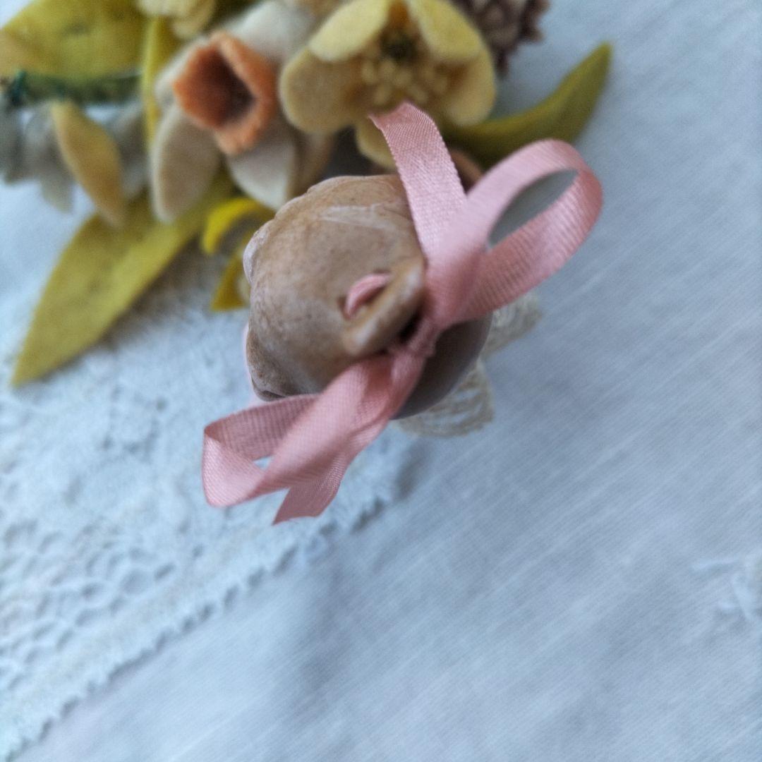 ドイツ　アンティーク　HERTWIG ミニチュアビスクドール　頭にリボン　女の子