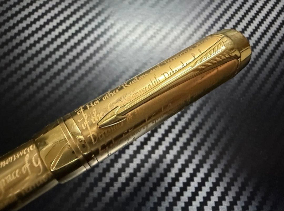 美品 パーカー デュオフォールド エリザベス女王 M 中字 万年筆